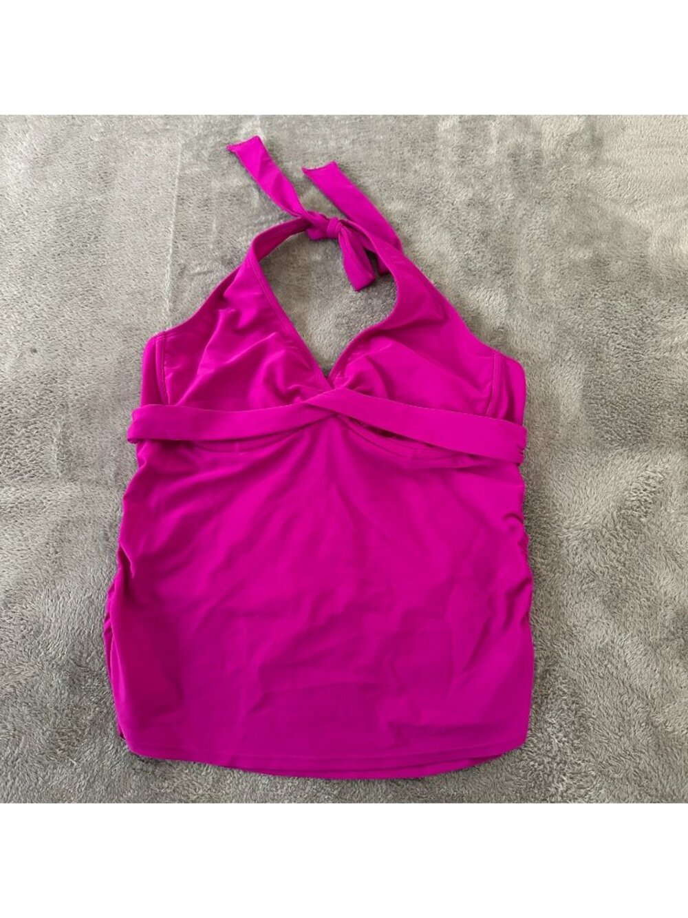 Athleta Hot Pink Tankini Halter Swim Top Swimsuit 40 B/C Underwire